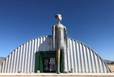 The exterior of the Alien Research Facility gift shop in Rachel, Nevada