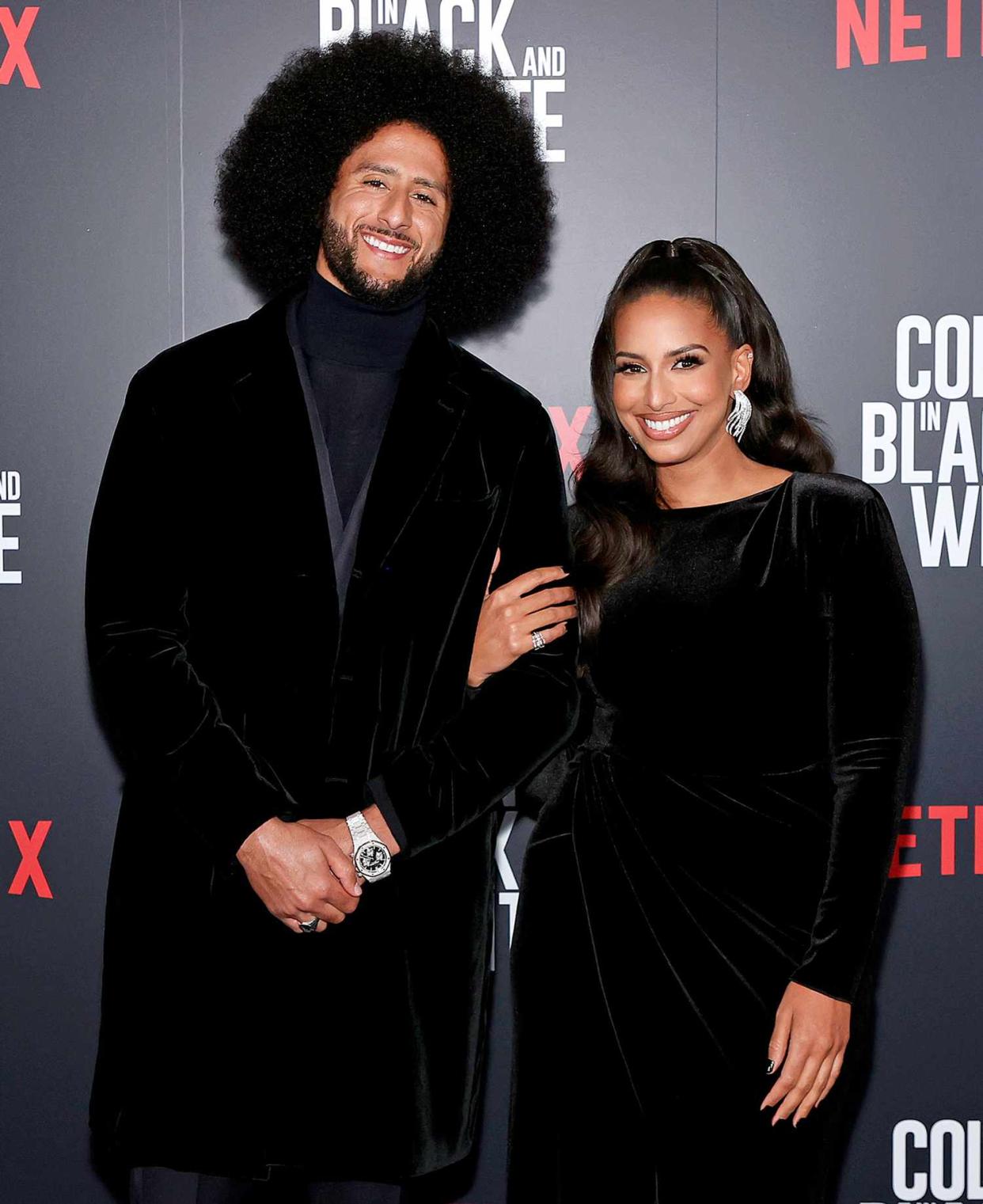 Colin Kaepernick (L) and Nessa attend the Netflix Limited Series Colin In Black And White Special Screening at The Whitby Hotel on October 26, 2021 in New York City