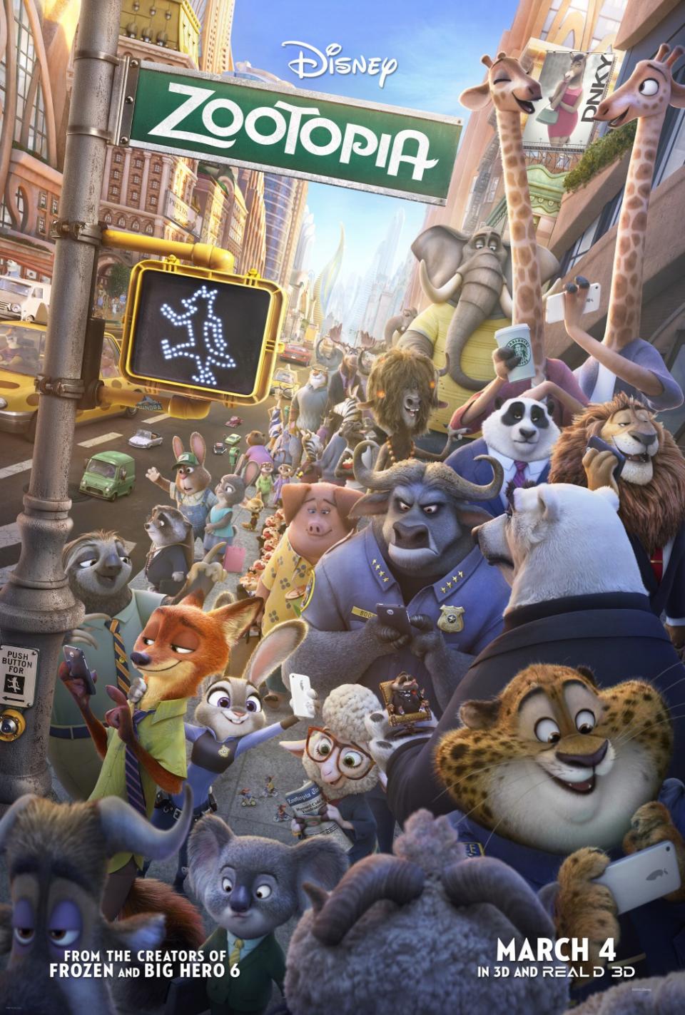 <p>Called Zootropolis over here for really no reason at all, this manic poster is a cracker (Credit: Disney) </p>