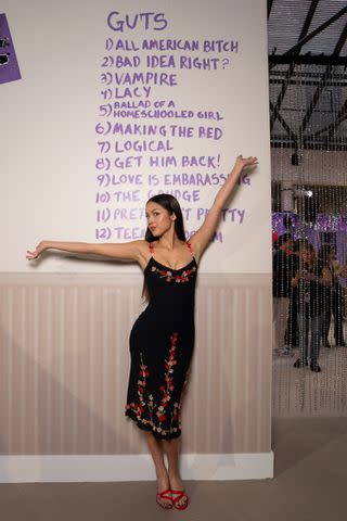 <p>Happy Monday for Spotify</p> Olivia Rodrigo at Spotify x American Express Present: GUTS Gallery Pop-Up Experience in New York City on Sept. 7, 2023