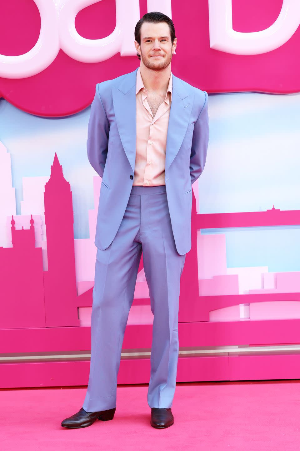 connor swindells at the barbie premiere