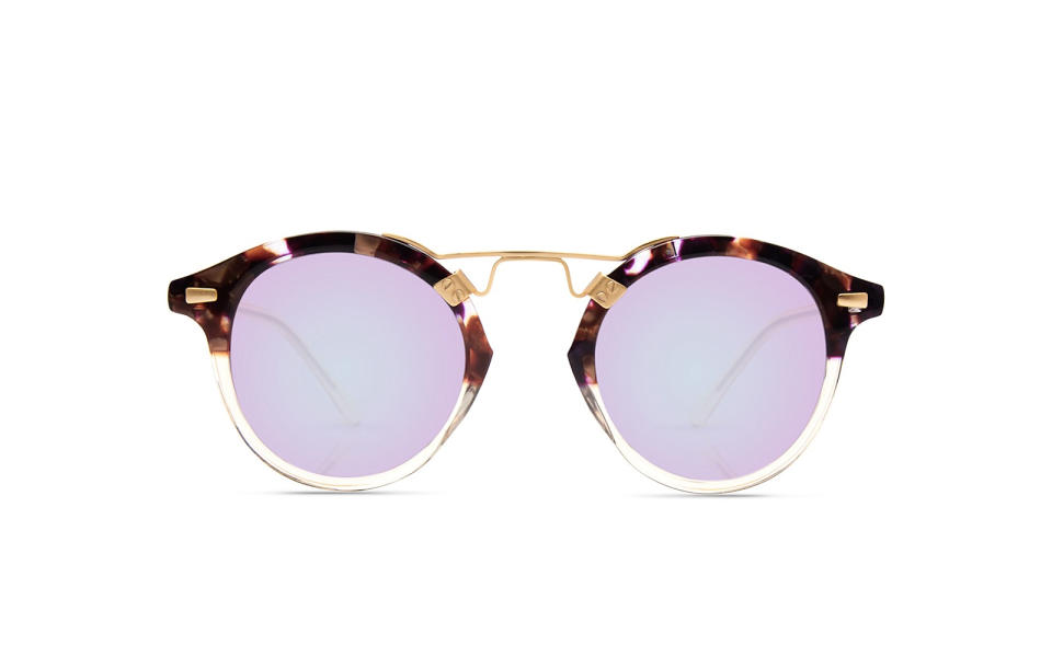 Krewe 'St. Louis' 24K Mirrored Round Sunglasses, 46mm