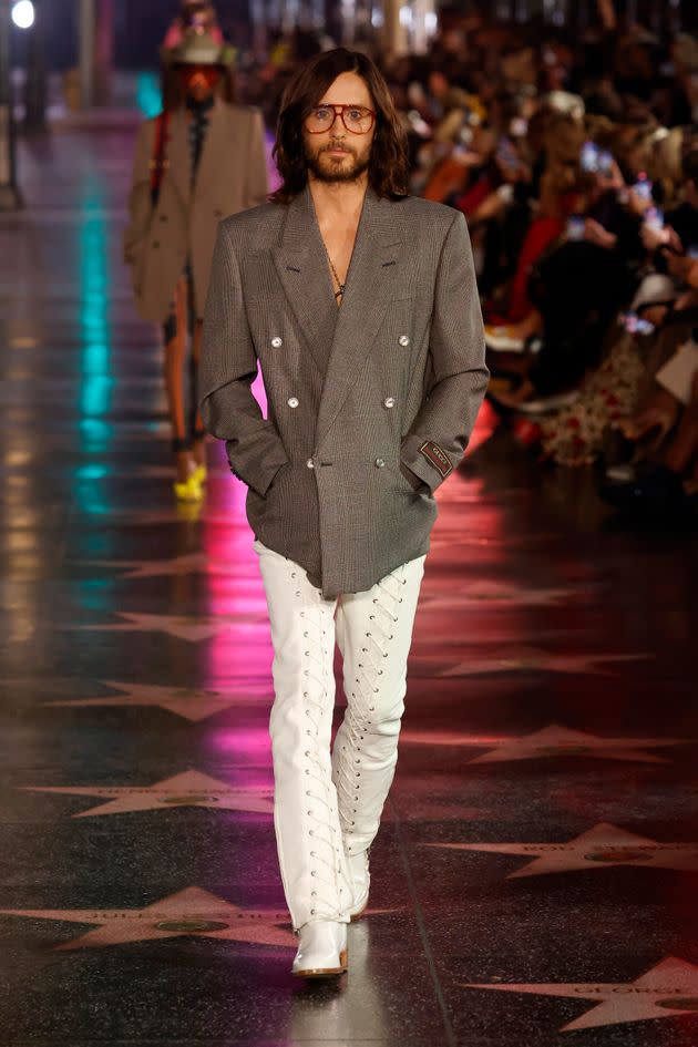 Jared Leto walks the runway during Gucci Love Parade. (Photo: Frazer Harrison via Getty Images)