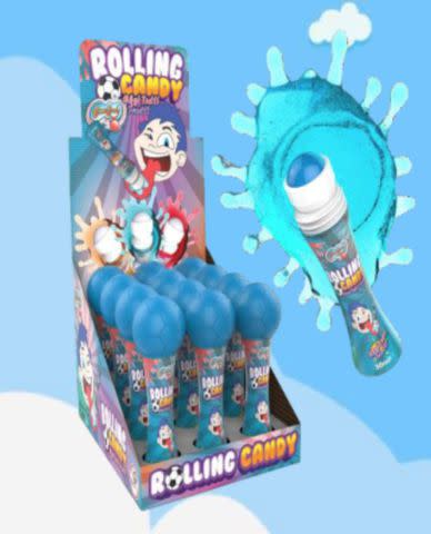 <p>United States Consumer Product Safety Commission</p> A photo of the Slime Licker Sour Rolling Liquid Candy 2-ounce products recalled.
