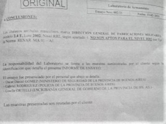 Detectan fallas en chalecos antibalas para la policía bonaerense y de la  ciudad - LA NACION