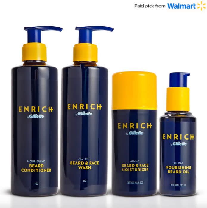 To make sure he keeps h beard in tip-top shape, this starter kit includes a beard wash, conditioner, moisturizer and oil. <a href="https://www.walmart.com/ip/Gillette-Enrich-Starter-Kit-for-Men-with-Beard-Wash-and-Conditioner/608510842?sourceid=aff_ov_30e09f56-7114-421f-b7b1-356ada377bd4&amp;veh=aff&amp;wmlspartner=aff_ov_30e09f56-7114-421f-b7b1-356ada377bd4&amp;cn=FY21-Holiday-Gifting_st_hw_aff_nap_ov_snl_oth" target="_blank" rel="noopener noreferrer">Find it for $36 at Walmart</a>.