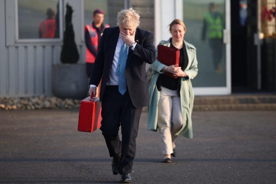 Boris Johnson on way to Nato meeting in Brussels (PA)