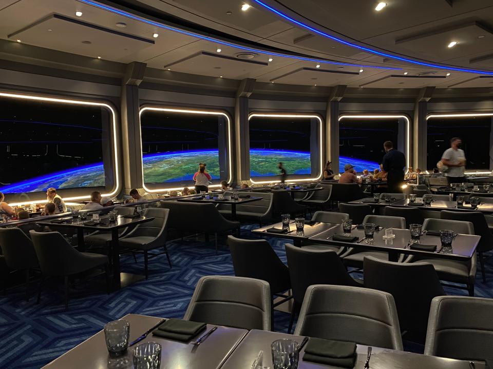 interior shot of the space 220 restaurant in epcot disney world