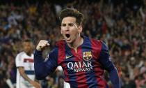 Football - FC Barcelona v Bayern Munich - UEFA Champions League Semi Final First Leg - The Nou Camp, Barcelona, Spain - 6/5/15. Barcelona's Lionel Messi celebrates scoring their first goal. Reuters / Gustau Nacarino