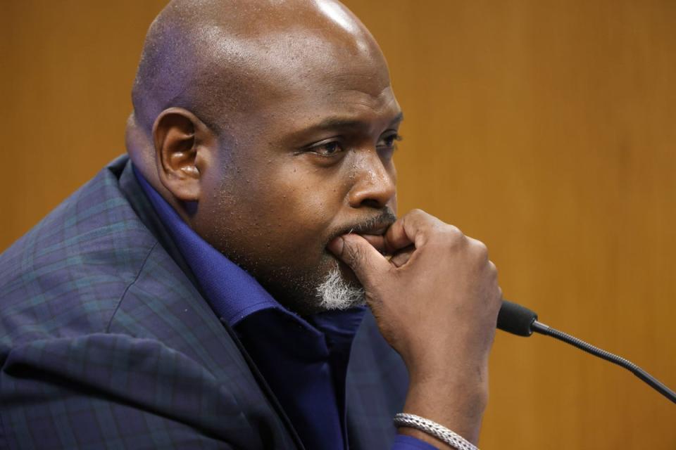 Terrence Bradley appears on the witness stand on 16 February. (Getty Images)