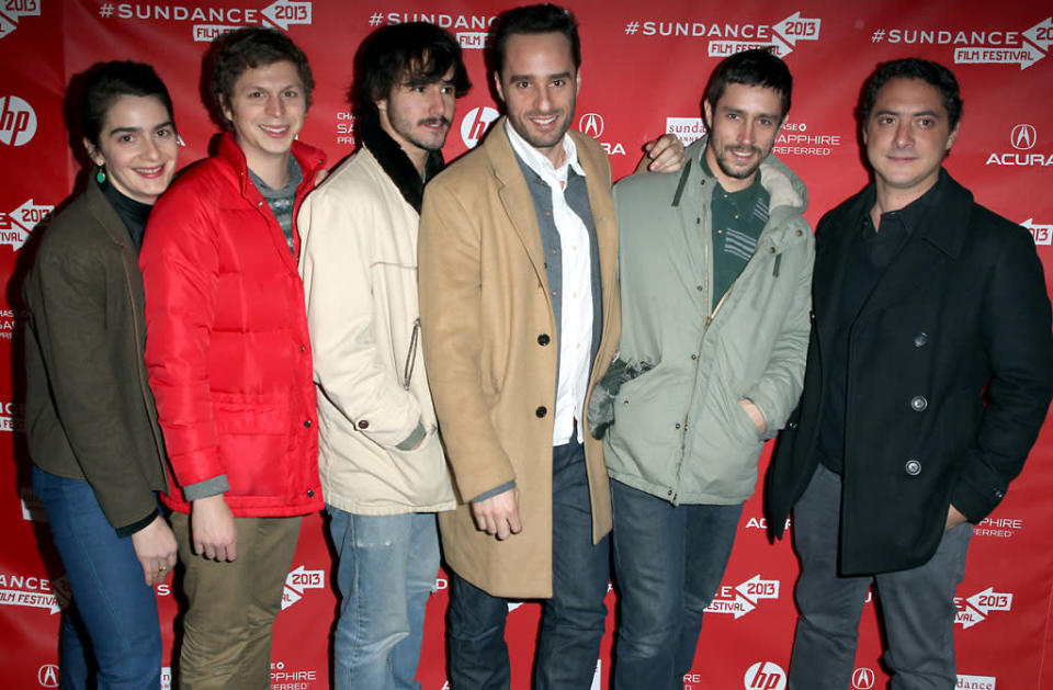 PARK CITY, UT - JANUARY 17: (L-R) Actors Gaby Hoffmann, Michael Cera and Agustin Silva, director Sebastian Silva, actor Juan Silva and producer Juan De Dios Larrain attend the "Crystal Fairy" premiere during the 2013 Sundance Film Festival at The Marc Theatre on January 17, 2013 in Park City, Utah. (Photo by Joe Scarnici/Getty Images)