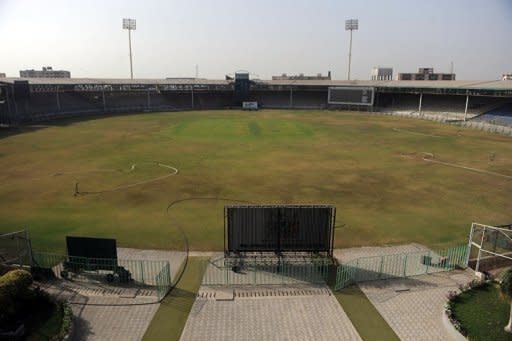 A general view of the National Cricket Stadium of Karachi. Karachi's National Stadium was once a dusty, sweaty hell for visiting cricketers, a cauldron of heat and noise where Pakistan went unbeaten in Tests for more than 45 years. But now, three years after international sides stopped coming to the country in the wake of a deadly militant attack on a Sri Lankan team bus, the stands are silent