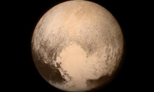 Pluto as seen from the New Horizons spacecraft. 