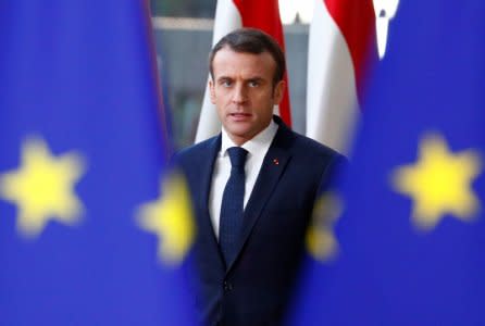 French President Emmanuel Macron arrives at a European Union leaders summit in Brussels, Belgium December 13, 2018. REUTERS/Francois Lenoir