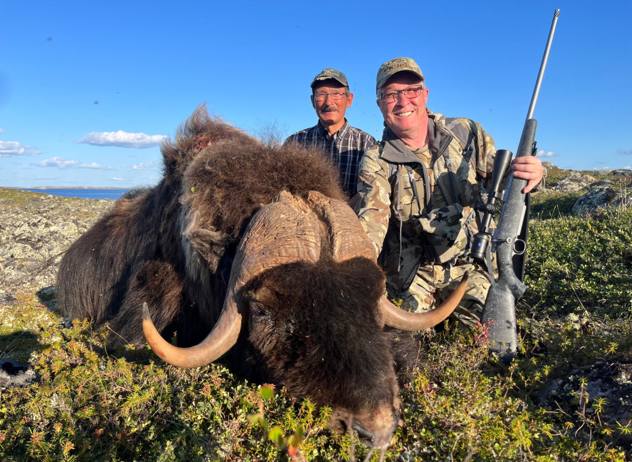 hunter with world record muskox