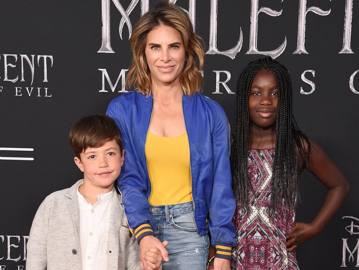 Phoenix Michaels Rhoades, Jillian Michaels,and Lukensia Michaels Rhoades arrive at the World Premiere Of Disney's "Maleficent: Mistress Of Evil" at El Capitan Theatre on September 30, 2019 in Los Angeles, California