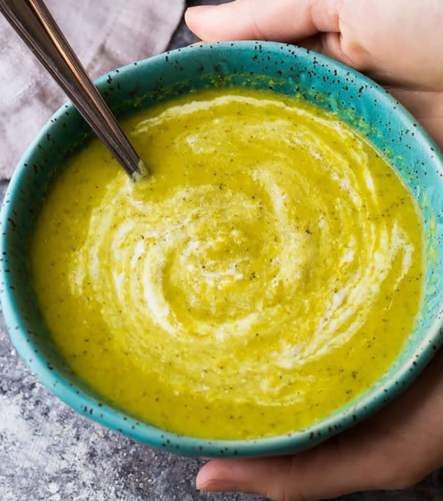 Broccoli, Ginger, and Turmeric Soup from Sweet Peas and Saffron