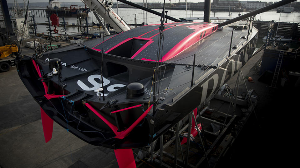 Alex Thomson Racing team's 60-foot racing yacht Hugo Boss