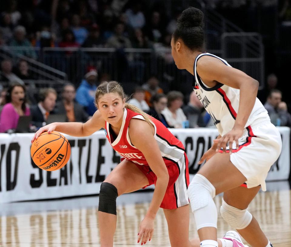 Jacy Sheldon averaged 17.3 points, 5.8 rebounds and five assists per game in the NCAA Tournament.