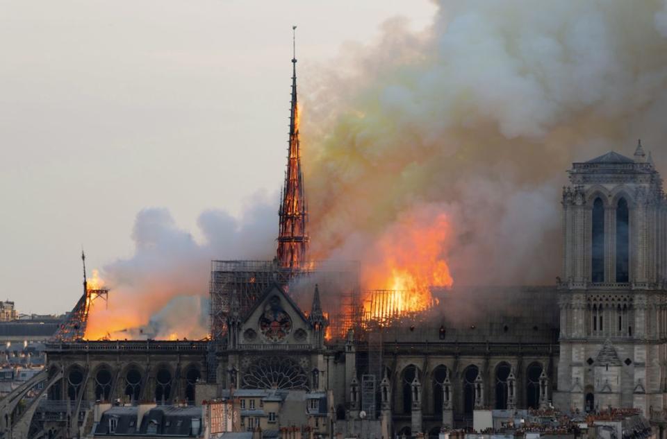 The blaze destroyed part of the historic cathedral on Tuesday (Getty)