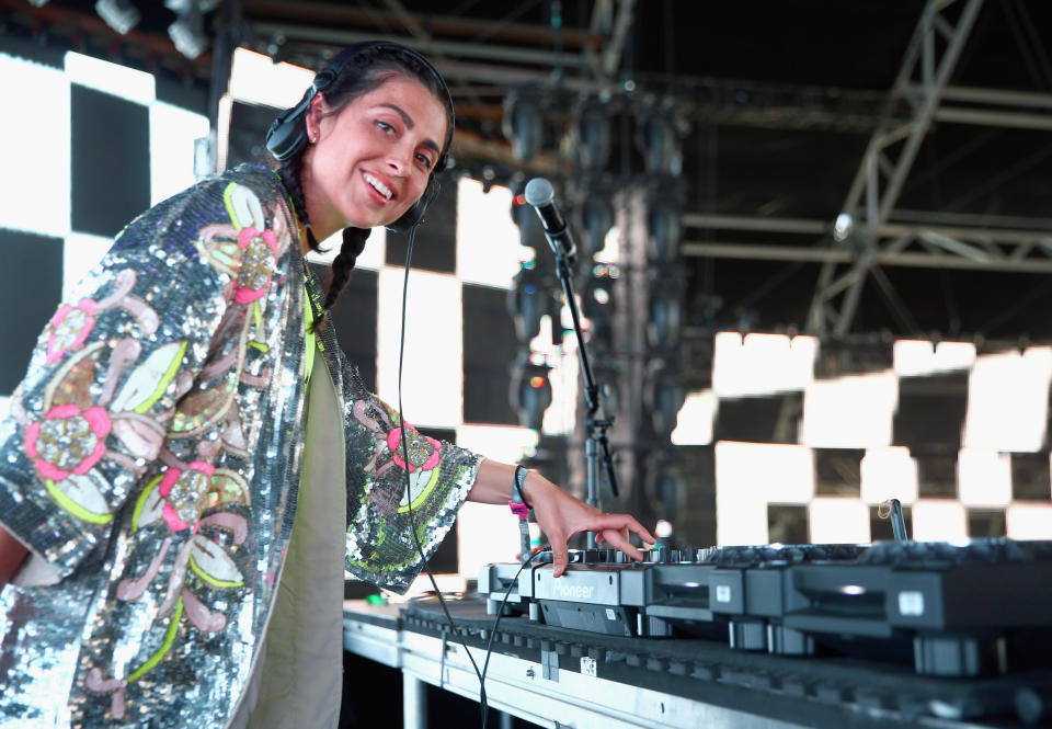 INDIO, CA - APRIL 23:  Anna Lunoe performs at the Sahara Tent during day 3 of the 2017 Coachella Valley Music & Arts Festival (Weekend 2) on April 23, 2017 in Indio, California.  (Photo by Rich Fury/Getty Images for Coachella)