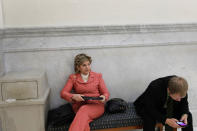 <p>Attorney Gloria Allred waits to enter the courtroom for the fifth day of Bill Cosby’s sexual assault trial at the Montgomery County Courthouse in Norristown, Pennsylvania, Pa., June 9, 2017. (Photo: Lucas Jackson/Reuters) </p>