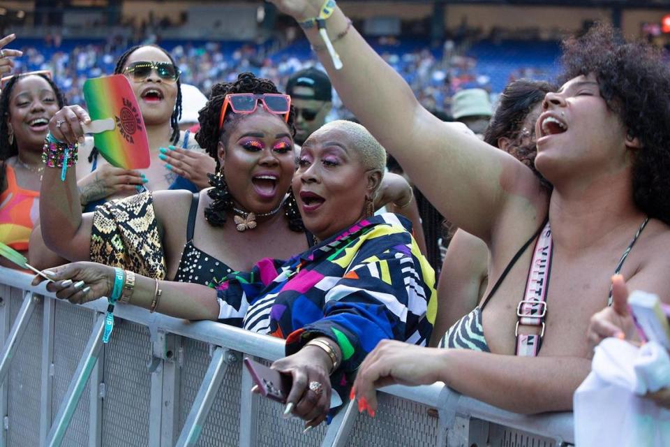 Murietta Durrant and Melessa Durrant at the inaugural Afro Nation Miami at loanDepot Park in Miami, Florida on Saturday, May 27, 2023.