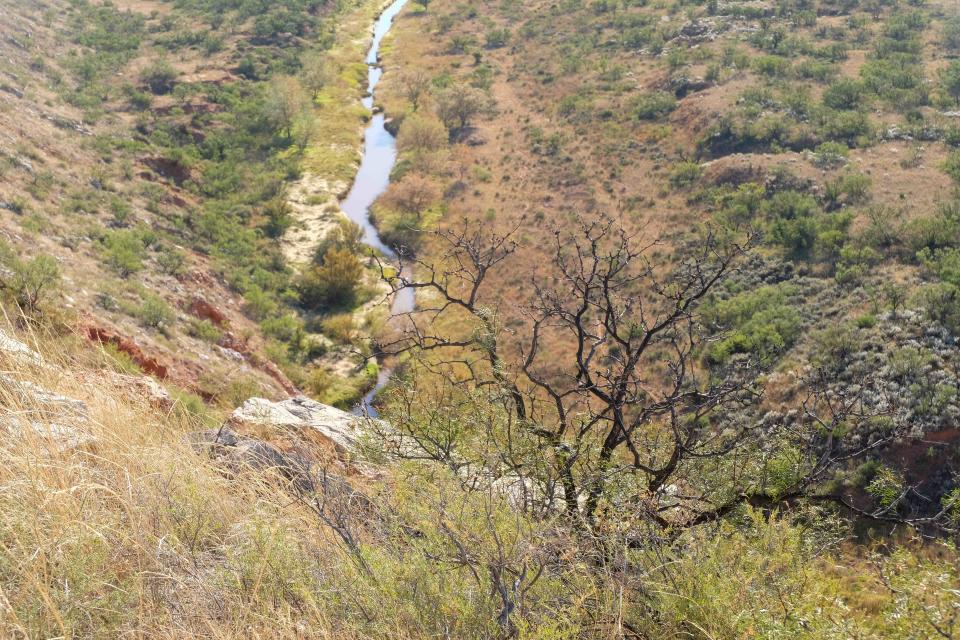 A view of a creek that runs through the Cross Bar Special Recreation Management Area (SRMA) north of Amarillo will be one of the many scenic views that may be available to the general public if funding is approved to make it a recreational area.