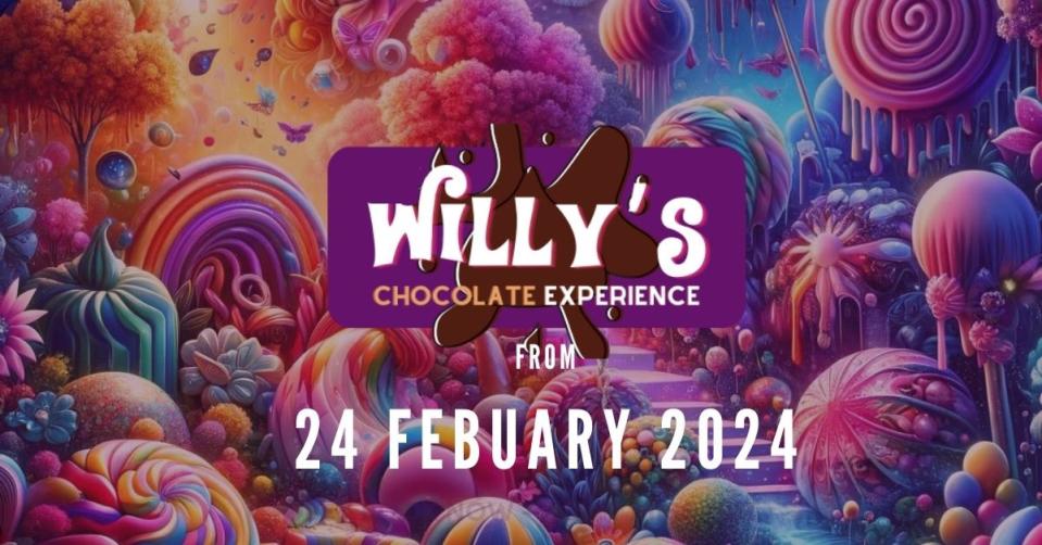 The Willy Wonka event featured artwork generated by AI. (Facebook/House of Illuminati)