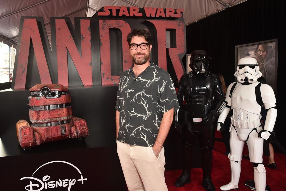 Toby Haynes arrives at the special 3-episode launch event for Lucasfilm's original series Andor at the El Capitan Theatre in Hollywood, California