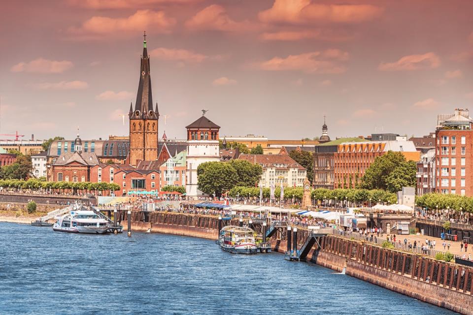 Dusseldorf sits on the Rhine, where fans will find two viewing areas (Getty Images/iStockphoto)