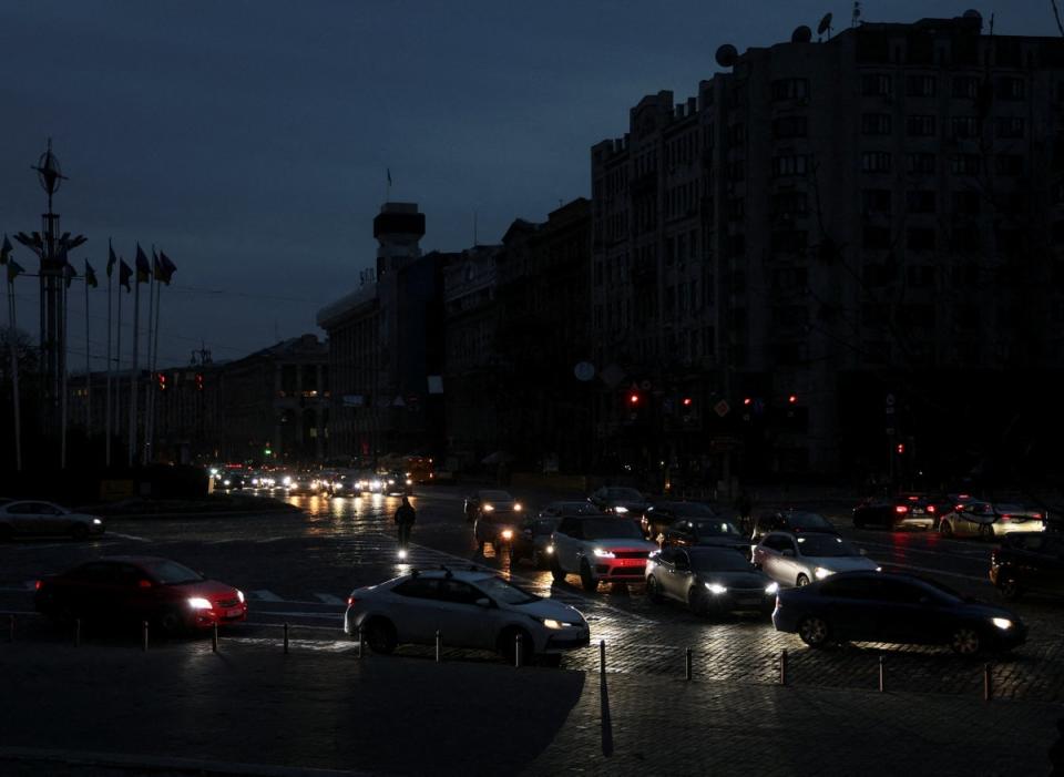 Kyiv city centre was plunged into darkness last month  (REUTERS)