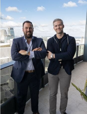 Real estate broker Christian Prakas, left, with Ryan Serhant, founder of the New York based real estate firm Serhant.