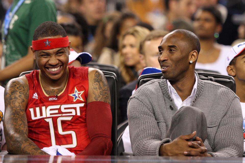 The long friendship between Carmelo Anthony and Kobe Bryant went beyond basketball. (Photo by Jed Jacobsohn/Getty Images)