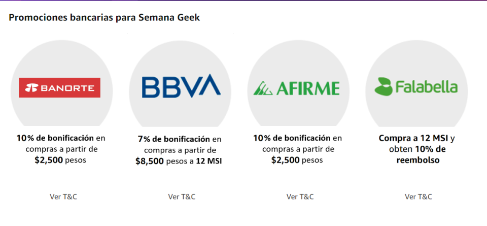 Aprovecha las promociones bancarias de la Semana Geek