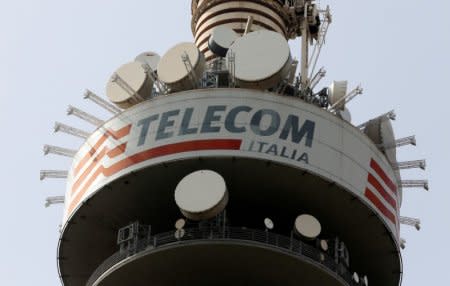 FILE PHOTO: A Telecom Italia tower is pictured in Rome, Italy, March 22, 2016. REUTERS/Stefano Rellandini/File Photo