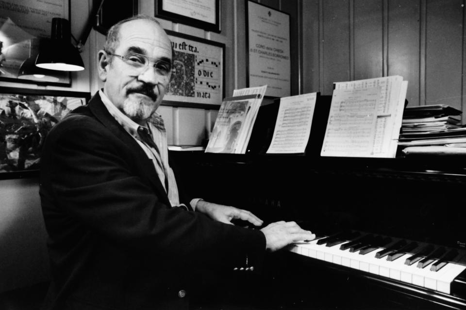 This photo provided by courtesy of Los Angeles Master Chorale shows Music Director Emeritus of the Los Angeles Master Chorale, Paul Salamunovich, at the piano in Los Angeles. The chorale’s publicist, Libby Huebner, says the Grammy-nominated conductor died Thursday, April 3, 2014, of complications related to West Nile virus. He was 86. (AP Photo/Los Angeles Master Chorale)