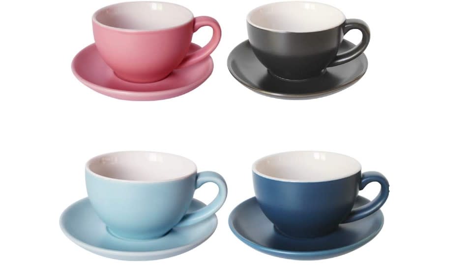 Porcelain Cappuccino Cups with Saucers - Amazon, $30