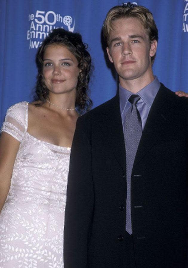 Katie Holmes and James Van Der Beek at the Emmy Awards, 1998