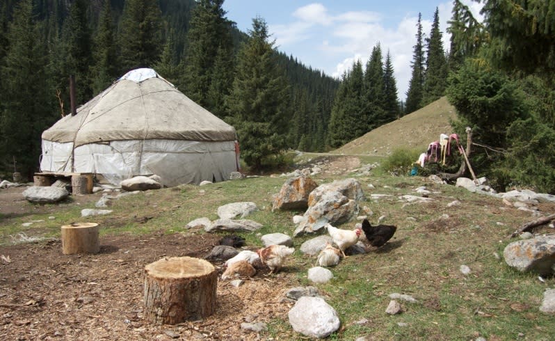 Yurt making in Central Asia