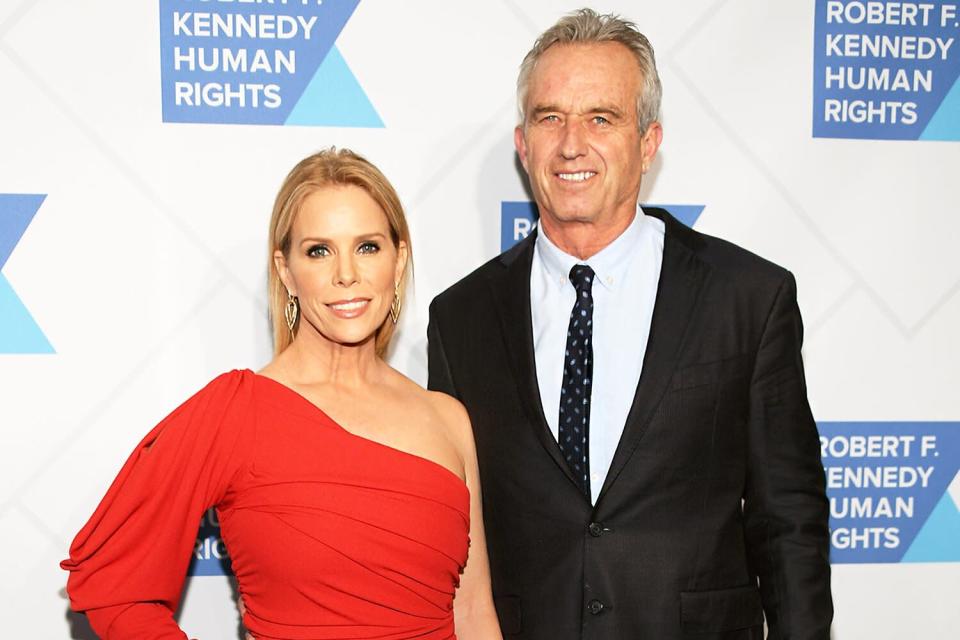 Cheryl Hines and Robert F. Kennedy Jr. arrive at the RFK Ripple of Hope Awards at New York Hilton Midtown on December 12, 2019 in New York City.
