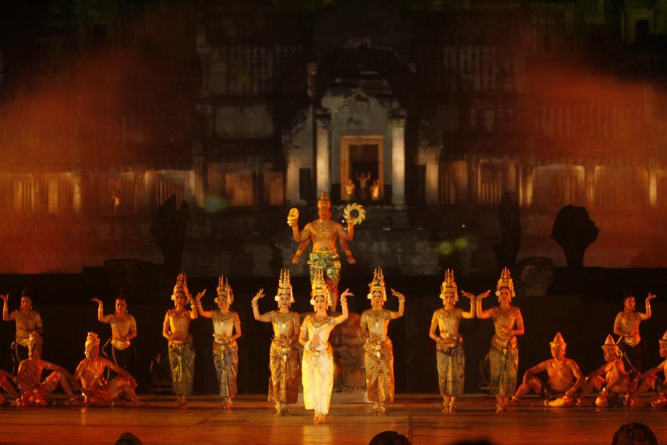 An elaborate Apsara Dance Performance at Angkor Wat.