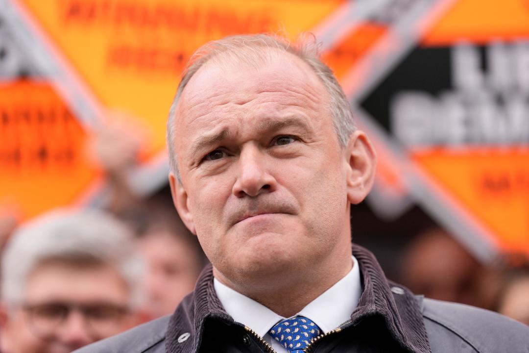 Liberal Democrat leader Sir Ed Davey speaks to the media at the London Recreation Ground in Camberley, Surrey, after a General Election was called for July 4. Picture date: Wednesday May 22, 2024.