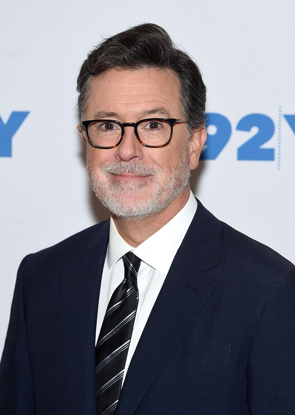 NEW YORK, NY - SEPTEMBER 04:  Stephen Colbert poses for photos at the 92nd Street Y Presents: John Krasinski In Conversation With Stephen Colbert at 92nd Street Y on September 4, 2018 in New York City.  (Photo by Jamie McCarthy/Getty Images) ORG XMIT: 775218167 ORIG FILE ID: 1026775406