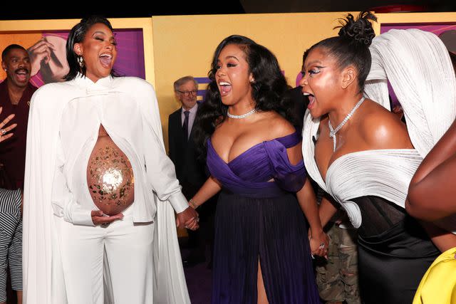 <p>Christopher Polk/Variety via Getty</p> Ciara, H.E.R. and Taraji P. Henson at the premiere of "The Color Purple" held at The Academy Museum on December 6, 2023 in Los Angeles, California