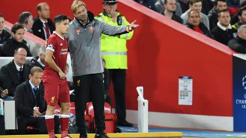 Klopp Coutinho Livepool Sevilla