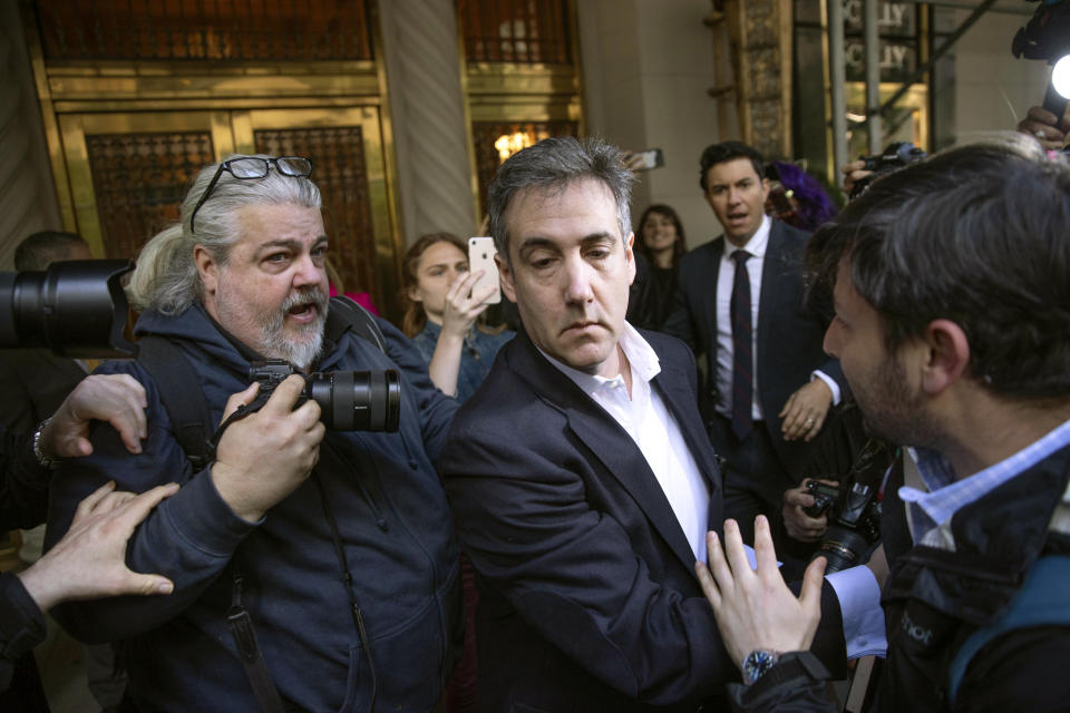 Michael Cohen, former Trump attorney, leaves his apartment building before beginning his three-year prison sentence on May 6, 2019, in New York. (Photo: ASSOCIATED PRESS)