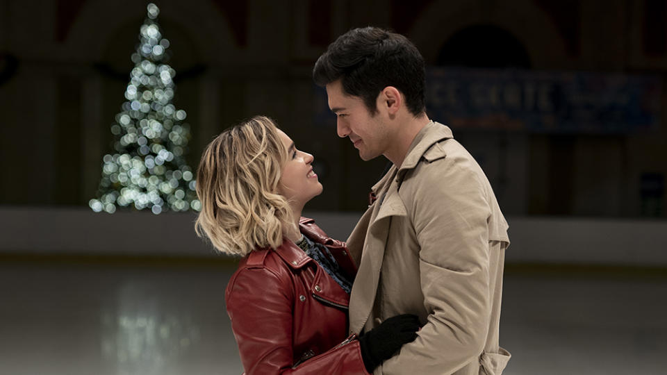 (from left) Kate (Emilia Clarke) and Tom (Henry Golding) in "Last Christmas," directed by Paul Feig.