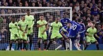 Football Soccer - Chelsea v Manchester City - FA Cup Fifth Round - Stamford Bridge - 21/2/16 Eden Hazard scores Chelsea's fourth goal from a free kick Reuters / Toby Melville