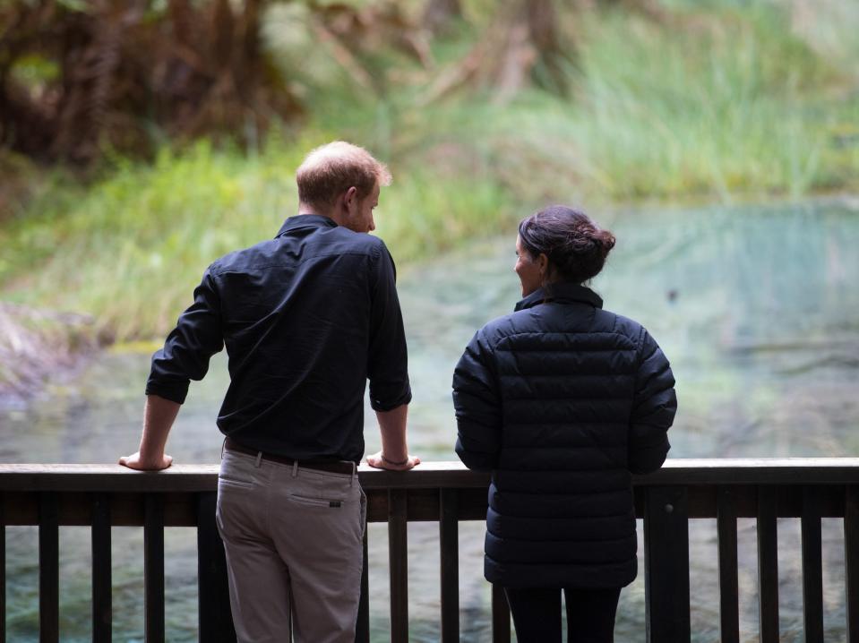 Prince Harry and Meghan Markle in Rotorua, New Zealand, in October 2018.